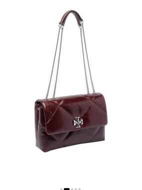 Tory Burch Diamond Quilted Shoulder Bag in Deep Carmine